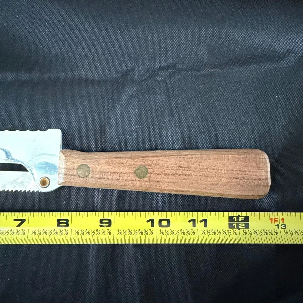Carve-N-Saw Knife with Saw Blade Wood Handle Retro Kitchen Stainless Steel VTG